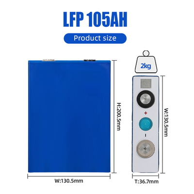 Cellule prismatique rechargeable de Lifepo4 3.2V 105Ah Lipo 100ah pour la voiture solaire du stockage EV