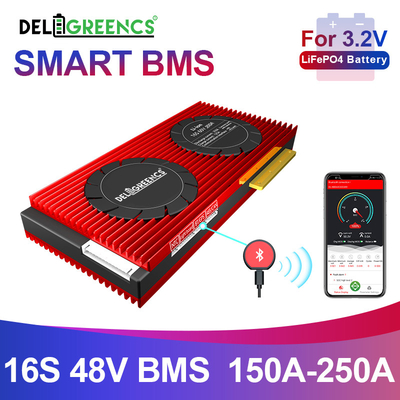 Deligreen Smart Bms Lifepo4 Batterie 16S 48v 150-250A avec fonction UART BT 485 CAN Pour le stockage extérieur du VR